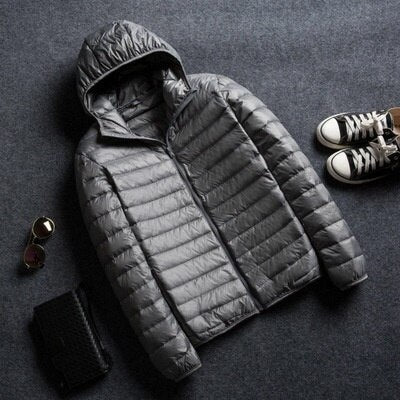 Lightweight Down Jacket Hooded Men Short - Minihomy