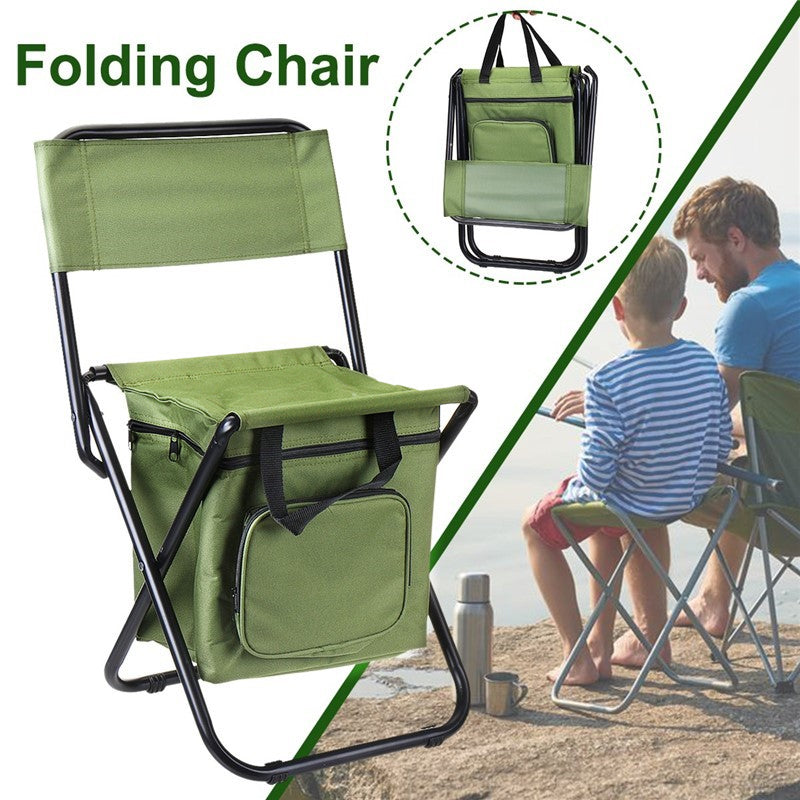 Fishing Chair - Portable Folding Beach Chair with Movable Refrigerator - Minihomy