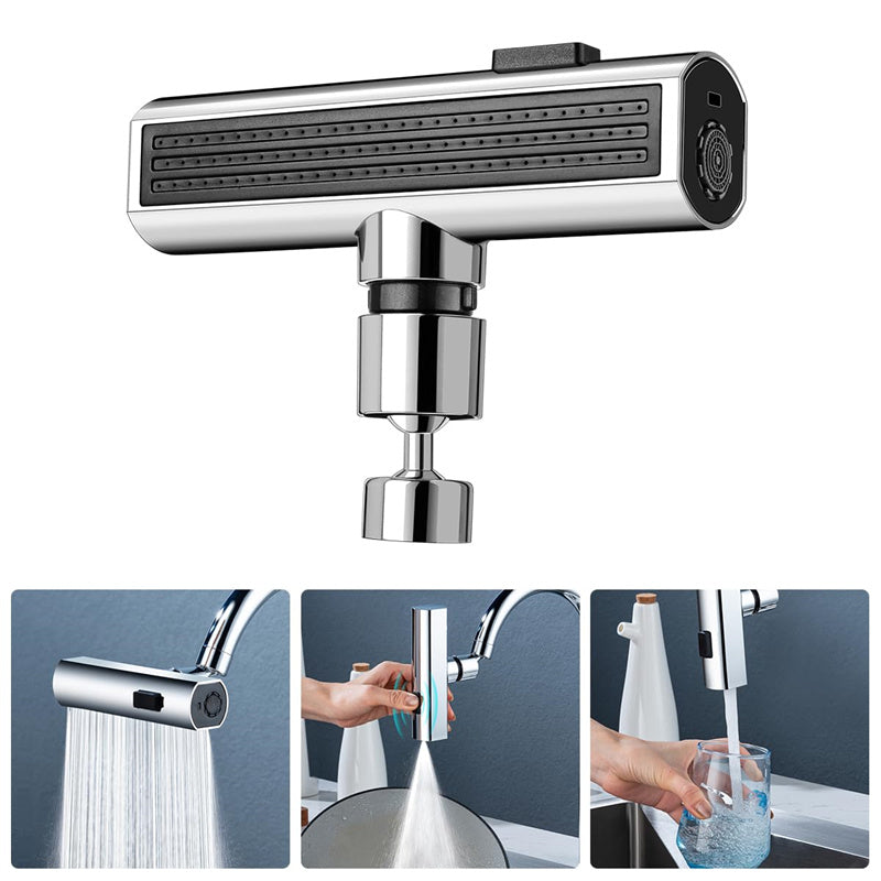 Kitchen Faucet Waterfall Splash Proof Universal Rotating Bubbler Multifunctional Water Nozzle - Minihomy