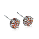 Four-claw Round Zircon Micro-inlaid Full Diamond Starry Earrings