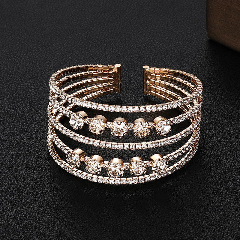 Bridal Accessories Temperament Full Diamond Elastic Bracelet: Add Elegance to Your Ensemble