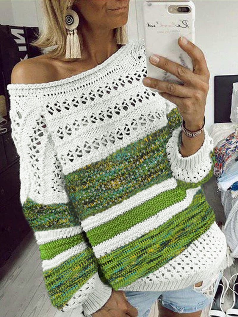 Printed round neck sweater