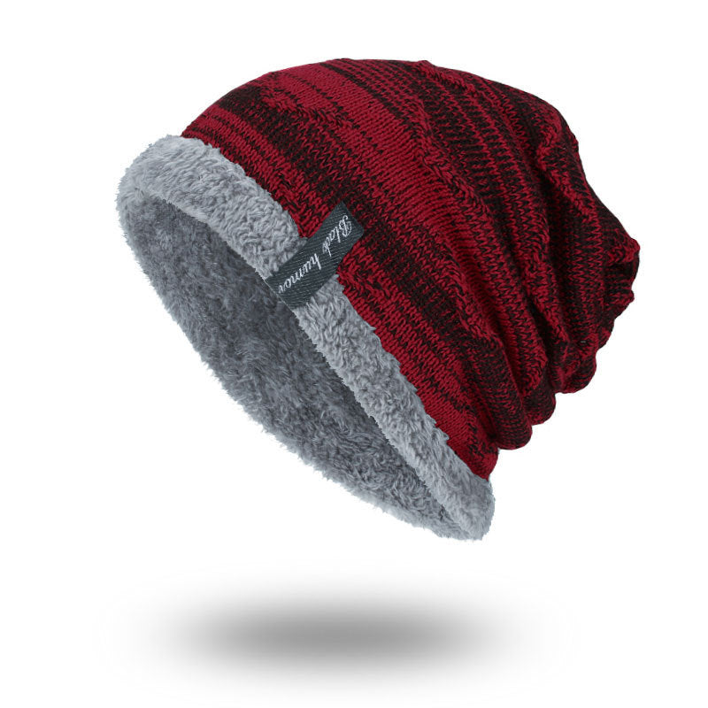 Diagonal hook hat bib knitted woolen hat