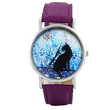 Watch Women Quartz Clock Women Brand Fashion Print Cat Pattern Charm Dress Wristwatch Women