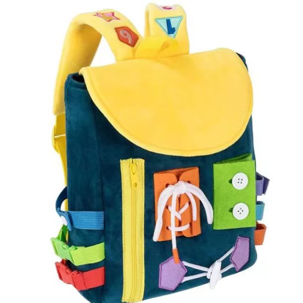 Toddler Busy Board Backpack: Develop Basic Life Skills with Buckles and Learning Activity Toys