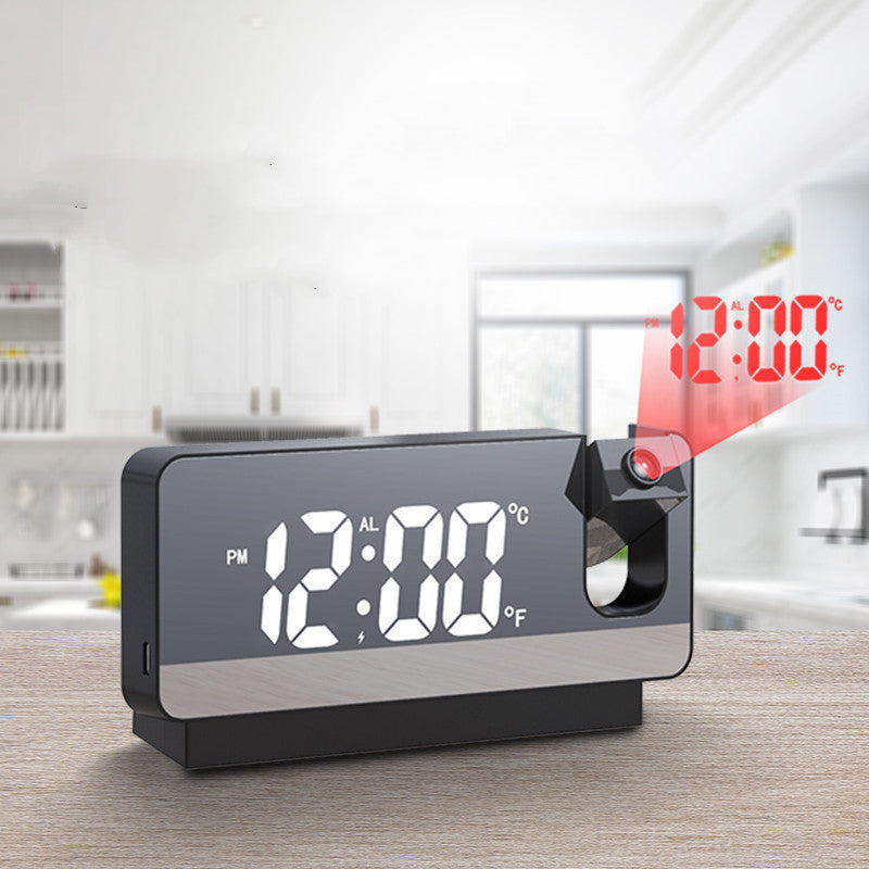 New 3D Projection Alarm Clock LED Mirror Clock Display With Snooze Function For Home Bedroom Office Desktop Table Clock