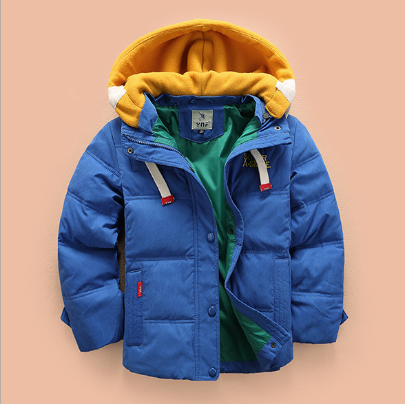 Winter Kids Outerwear Boys Casual Warm Hooded Jacket For Boys