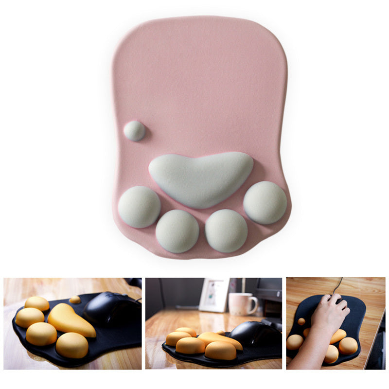 Cute Cat Paw Mouse Pad with Wrist Support - Soft Silicone Rest for Comfort & Fashion - Minihomy