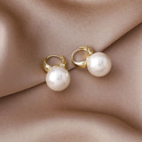 Large Pearl Earrings Simple Double-sided Ear Clip