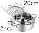 Stainless Steel Telescopic Folding Basket - Frying Basket with Thermometer