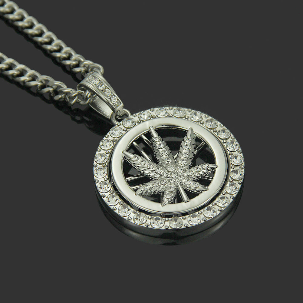 Diamond Maple Leaf Turntable Necklace For Men: A Symbol of Style and Sophistication - Minihomy