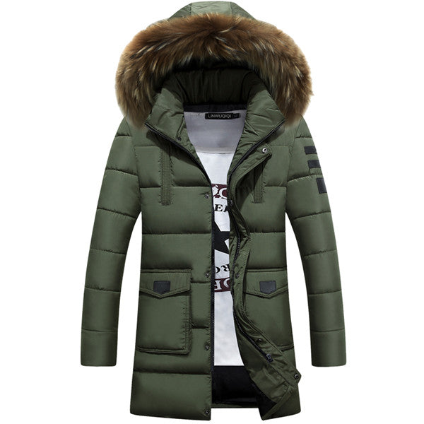 Men s Warm Overcoat Winter Coat Parka Hooded Jackets - Minihomy