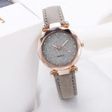 Casual Women Romantic Starry Sky Wrist Watch Leather Rhinestone Designer Ladies Clock