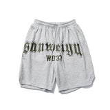 Summer Men's Letter Embroidered Sports Pants Trendy Casual Loose Straight Shorts