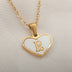 26 Letter Heart-shaped Necklace White Shell Love Clavicle Chain Necklace For Women - Minihomy