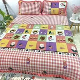 Crystal Velvet Bed Cover With Warm Quilted Sheets Korean Style