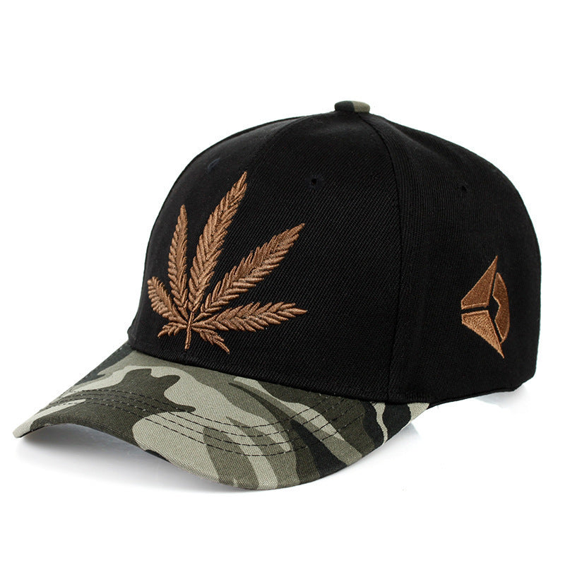 Simple Green Maple Leaf Hemp Leaf Caps Men And Women Baseball Caps