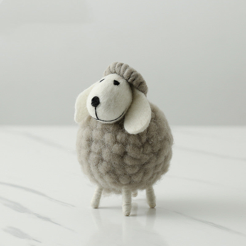 Home Decoration Felt Sheep Miniature Decoration Figurines - Holiday Party Supplies Accessories - Minihomy