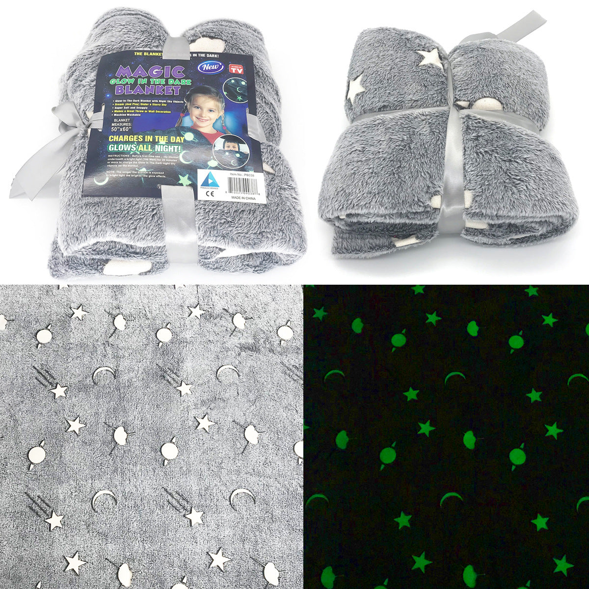 Glowing Polyester Wool Blanket In The Dark - Minihomy