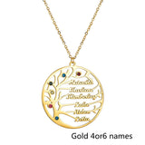 Personalized Stainless Steel Golden Tree of Life Custom Name Necklace - Minihomy