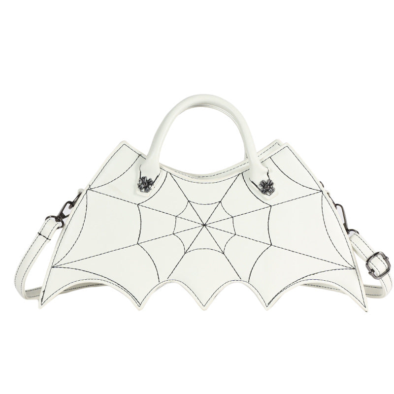 Halloween Spider Web Shape Shoulder Bags Personality Batgirl Messenger Crossbody Bag - Minihomy