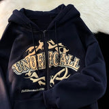 Letter Printing Zipper Fleece Sweater