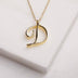 Gold 26 Old English Initial Letter Necklaces For Women - Minihomy