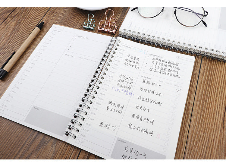 Daily Planner Schedule Work Efficiency Stationery Book - Minihomy