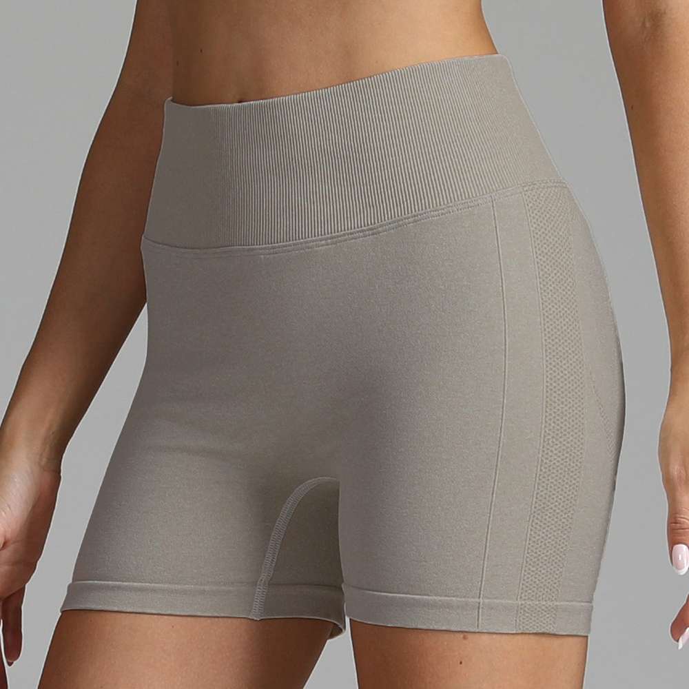 High Waist Yoga Shorts for Women - Seamless, Solid Color, Hip-Lifting Fitness Pants - Minihomy