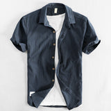 Casual Loose Lapels Outer Wear Half Sleeve Top For Men
