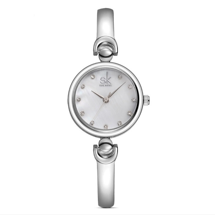 Rhinestone SK Top Luxury Brand Steel Quartz Watch Fashion Women Clock