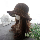 Straw Hat Sunshade Foldable Travel Beach Straw Hat