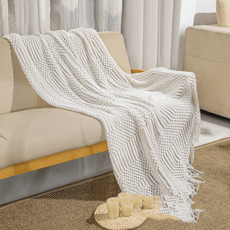 Pure Color Air Conditioning Cover Blanket Sofa Blanket