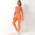 2pcs Thread Yoga Suit Seamless Bra And Butt Lifting High Waist Leggings Set - Minihomy