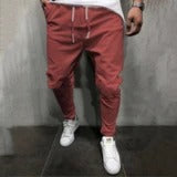 Men's Pants Solid Color Cropped Pants With Elastic Band - Minihomy