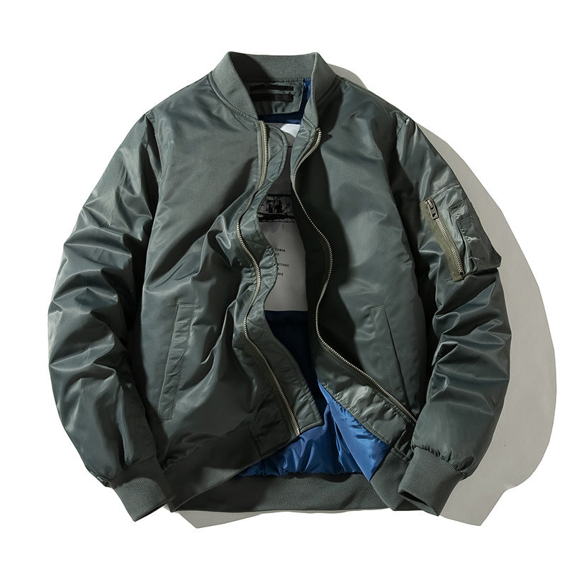 Military Flight Baseball Solid Pilot Jackets - Men