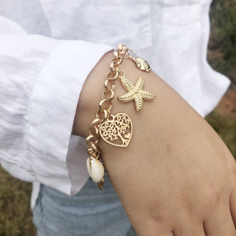 Women's Simple Shell Starfish Scallop Love Bracelet