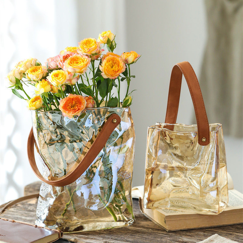 Light Luxury Handbag Glass Vase Aquaculture Decoration