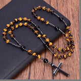 Natural Stone Cross Pendant Necklace