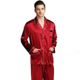 Men's silk satin pajamas suit casual wear