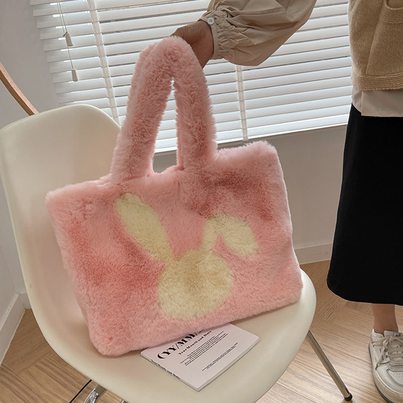 Cute Cartoon Rabbit Ears Plush Bag