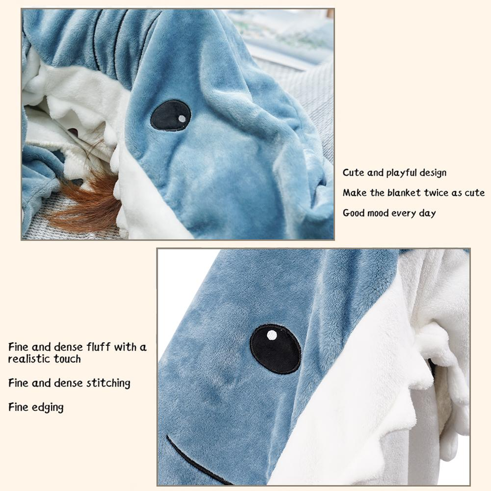 Cartoon Shark Sleeping Bag Pajamas Office Nap Shark Blanket  For Children Adult - Minihomy