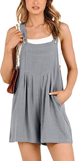 Women's Short Overalls Summer Casual Adjustable Strap Loose Shor Jumpsuit Rompers