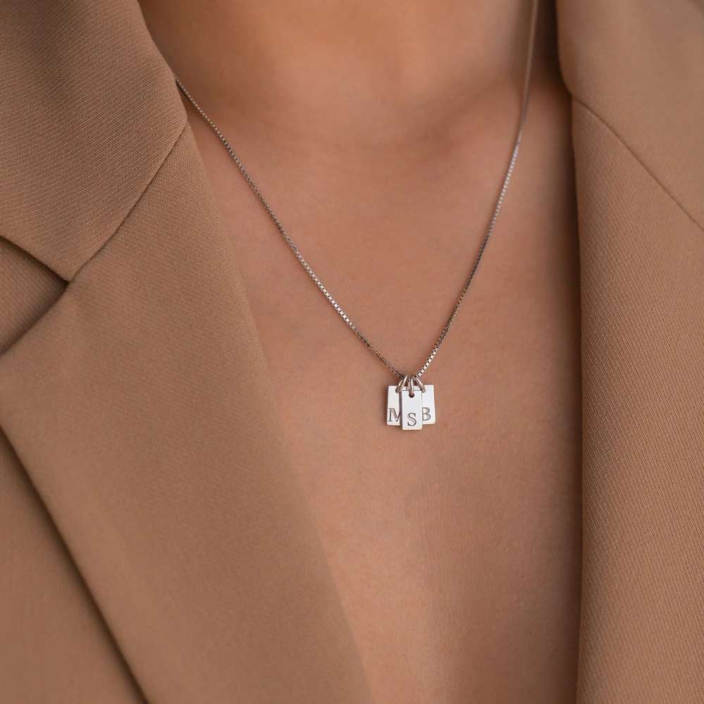 Gold Plated Stainless Steel Letter Necklace - Mini Square Pendant, 26 Letters, Trendy & Exquisite - Minihomy