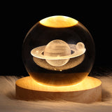 LED Night Light Galaxy Crystal Ball Table Lamp - 3D Planet Moon Lamp for Bedroom Home Decor