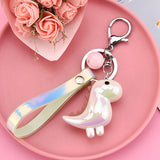 Cute Little Dinosaur Car Keychain Pendant Creative Colorful Cord Keychain