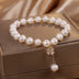 Natural Freshwater Pearl Bracelet Light Luxury Four-leaf Clover Simple Hand Jewelry - Minihomy