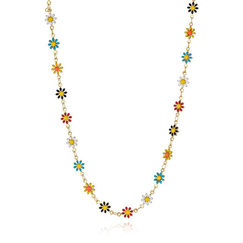 Stainless Steel Ornament - Temperament Colorful Oil Necklace