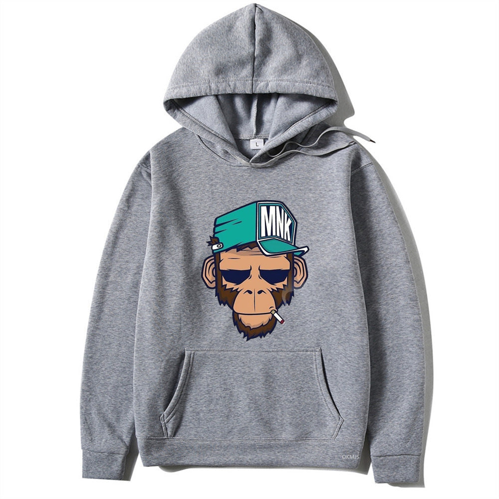 Monkey Printed Men's Hoodie Leisure Warm Sweatshirt