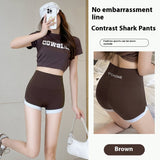 Women's High Waist Tummy Control Shark Shorts for Running, Yoga & Gym